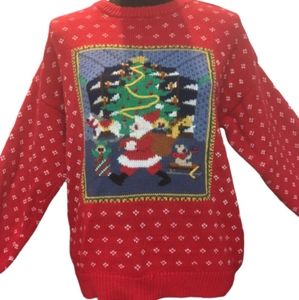Vintage Embroidered Christmas Sweater
